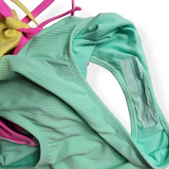 Xhilaration Ribbed Color Block Swimsuit Juniors  Medium - Picture 3 of 4